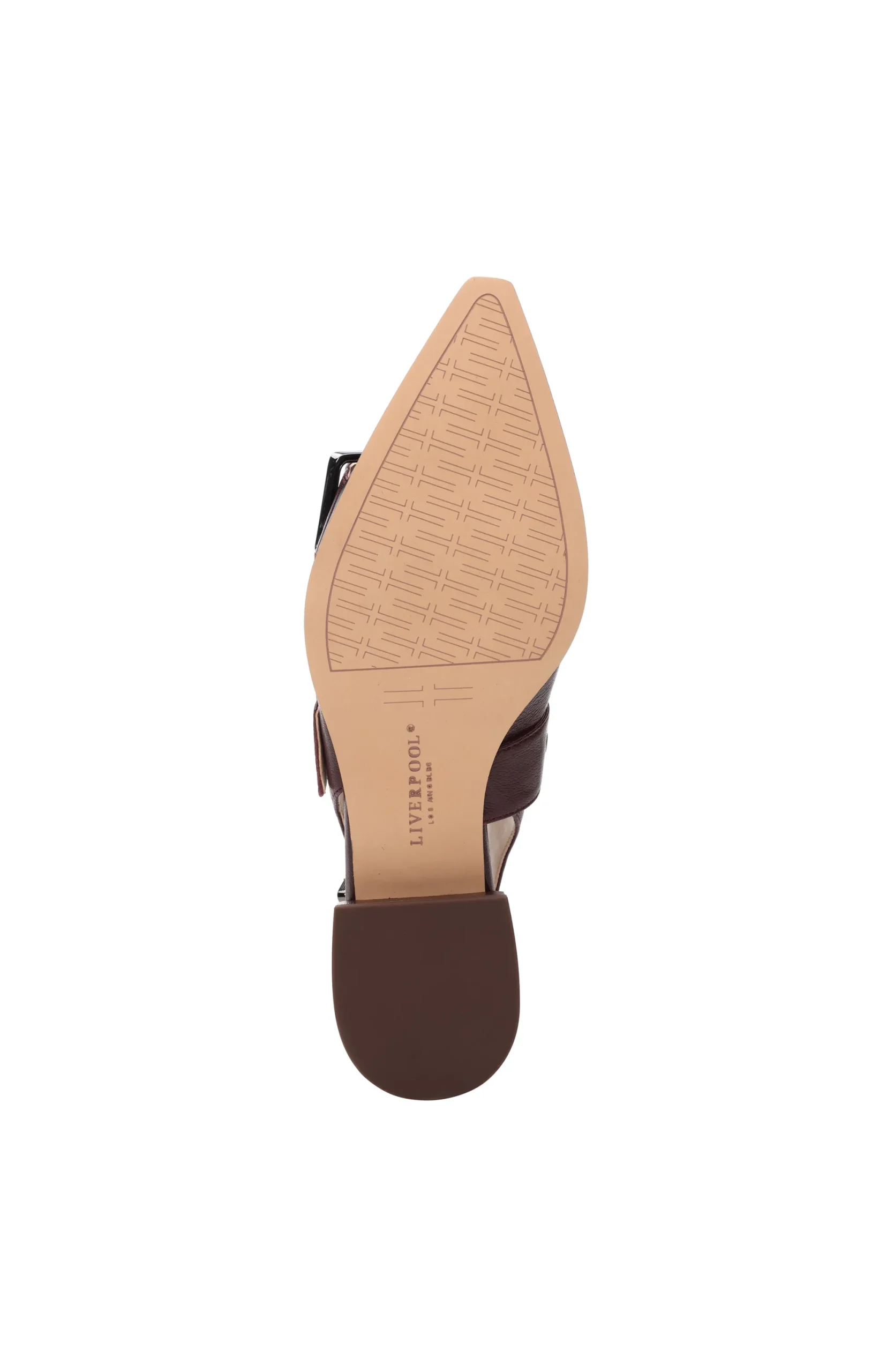 Flats-Liverpool Los Angeles VILLA LEATHER SLINGBACK WITH DOUBLE BUCKLE Hickory
