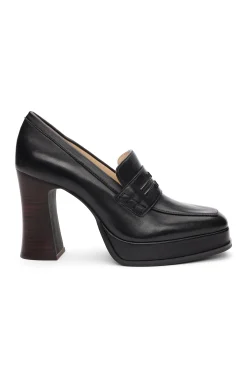 Heels|Loafers-Liverpool Los Angeles WESTLAKE LOAFER WITH MID STACK HEEL Black