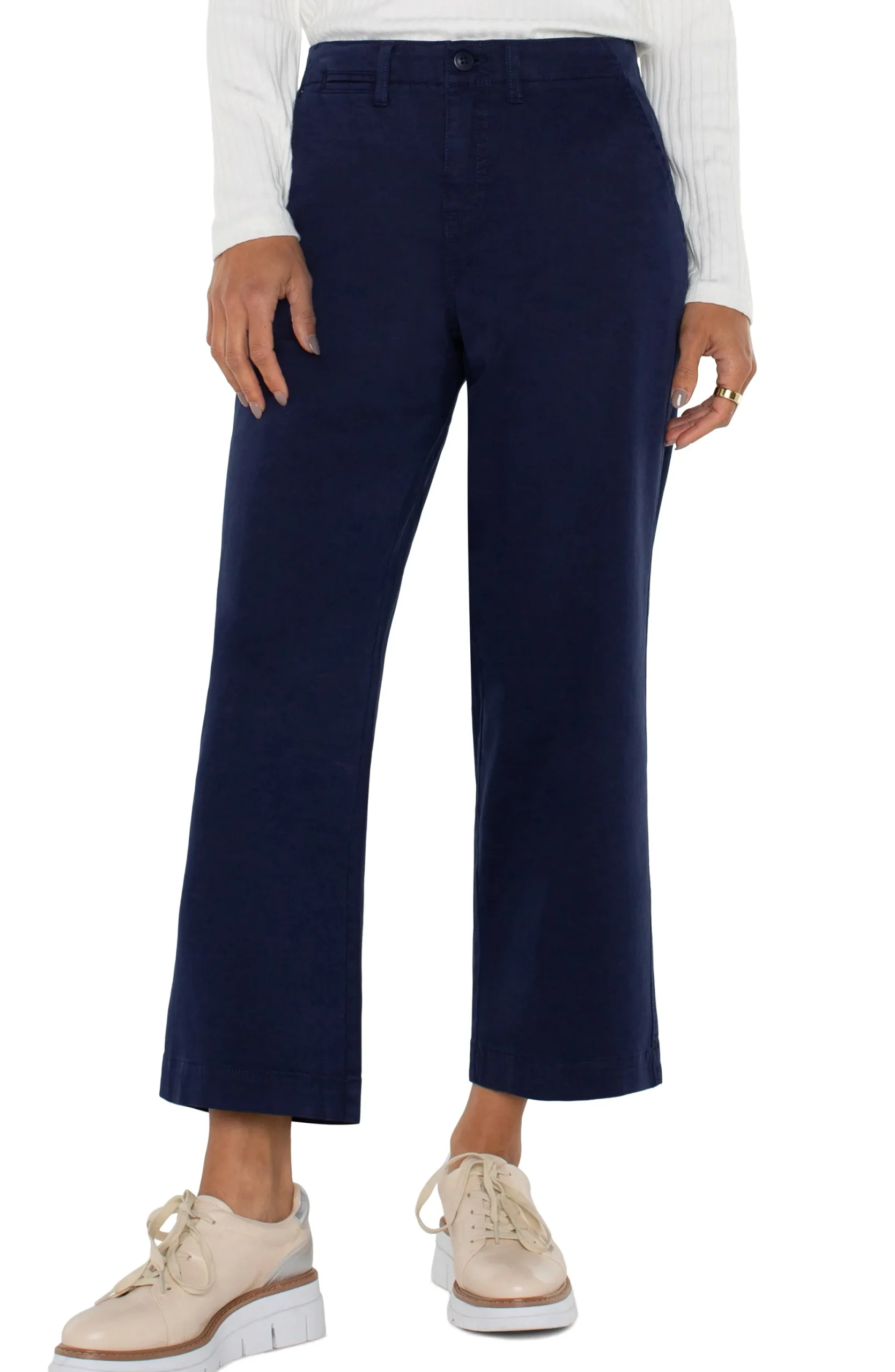 Pants-Liverpool Los Angeles WIDE LEG CROP TROUSER Lapisink
