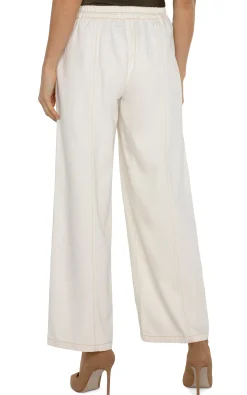 Jeans|Pants-Liverpool Los Angeles WIDE LEG TROUSER WITH ELASTIC WAISTBAND Antiqueecru