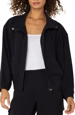 Jackets-Liverpool Los Angeles ZIP UP DOLMAN JACKET Black