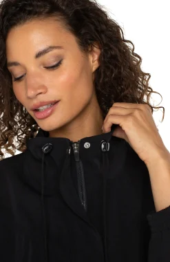 Jackets-Liverpool Los Angeles ZIP UP DOLMAN JACKET Black