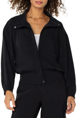 Jackets-Liverpool Los Angeles ZIP UP DOLMAN JACKET Black