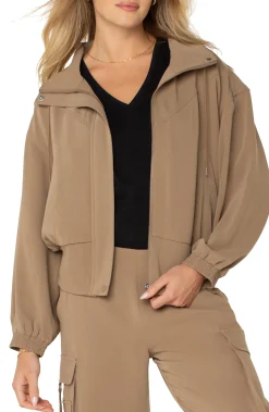 Jackets-Liverpool Los Angeles ZIP UP DOLMAN JACKET Palosanto