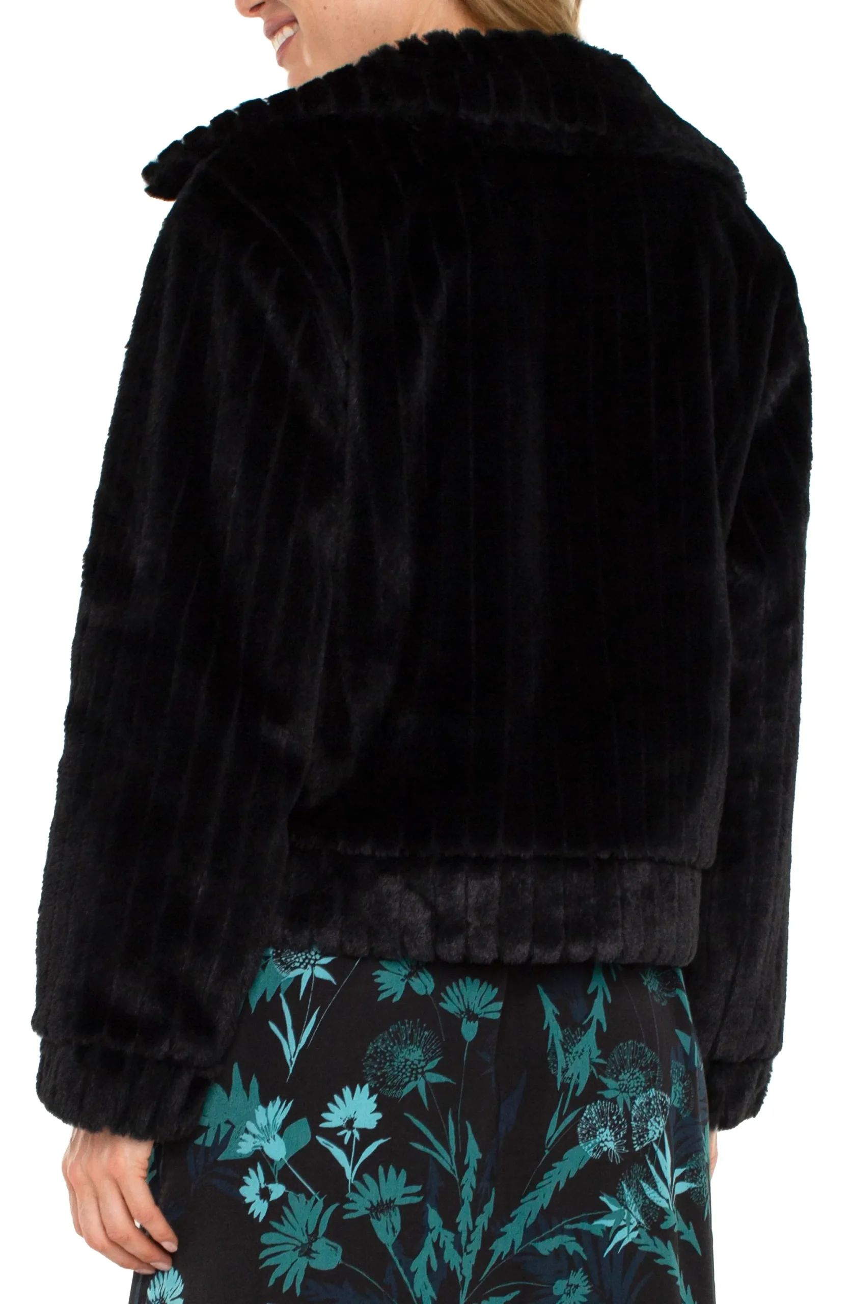 Jackets-Liverpool Los Angeles ZIP UP FAUX FUR JACKET Black